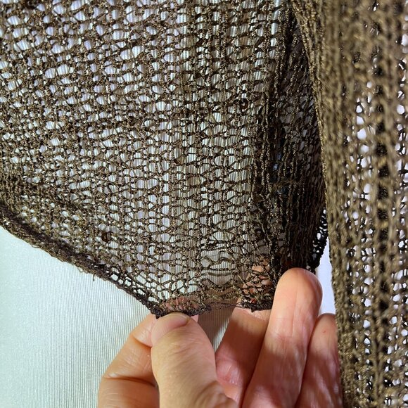 Urban Renewal Size XS Brown Open Knit Cropped Cardigan Sweater Wrap Tie - Picture 8 of 15